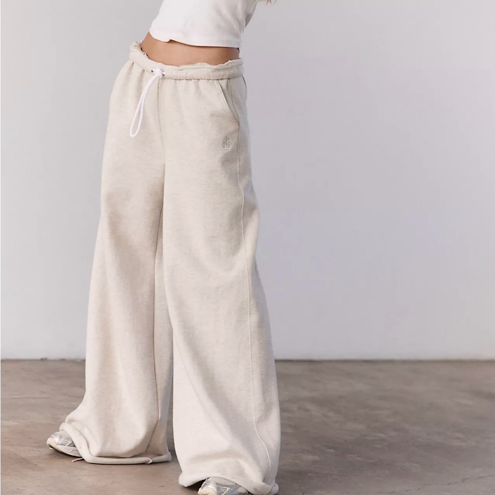 FP Movement by Free People Cream Wide-Leg Sweatpants